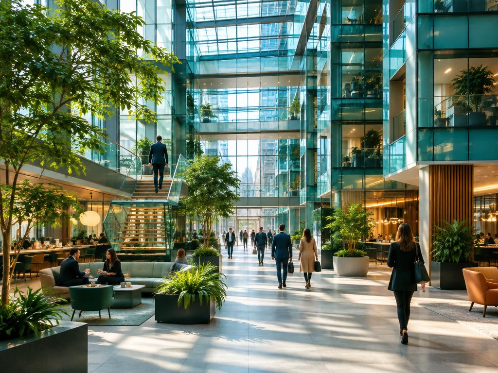 A bright commercial atrium